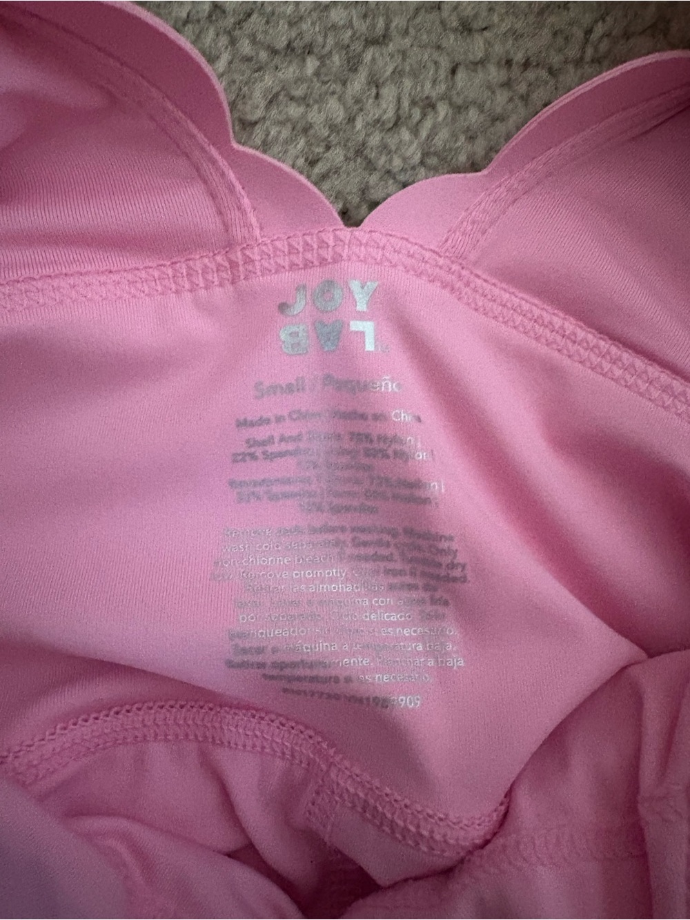 JoyLab Pink Scalloped Sports Bra - Picture 3 of 4